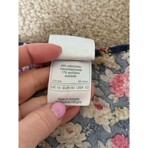 Laura Ashley 1980S FLORAL BUTTON DOWN SLEEVELESS DRESS size 10 Sleeveless - Picture 6 of 10